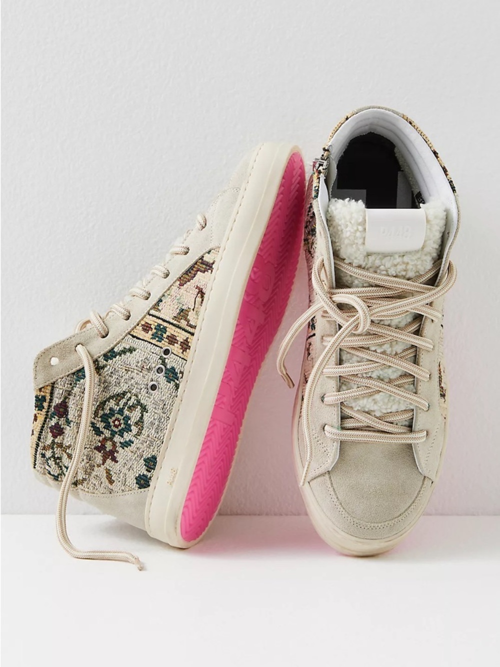 P448 Lila High Top Tapestry / Embroidered Sneakers 38